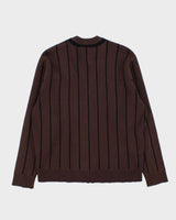 Dime Striped Heavyweight Cotton Knit Varsity Cardigan - S