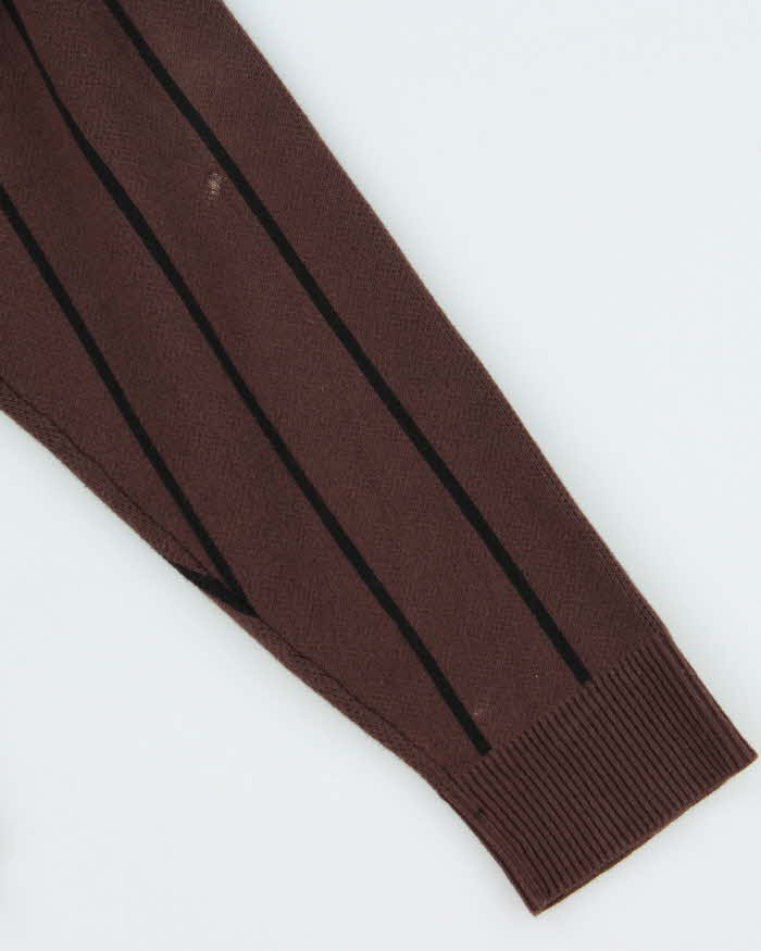 Dime Striped Heavyweight Cotton Knit Varsity Cardigan - S