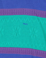 Vintage 1980s Fila Wool Blend Nordic Knit Jumper - L