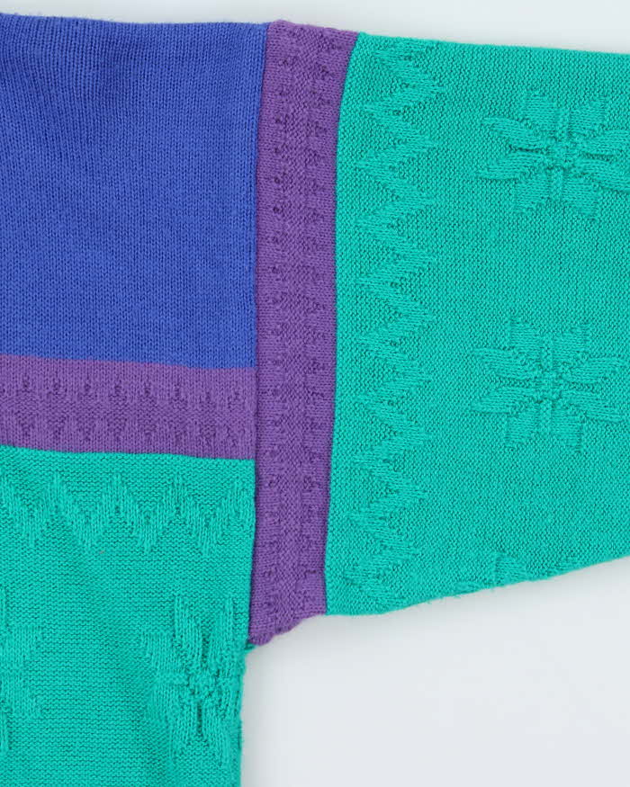 Vintage 1980s Fila Wool Blend Nordic Knit Jumper - L