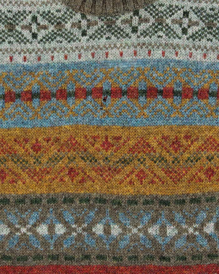 Vintage 1980s StMichael Made In UK Wool Patterned Crewneck Knit Jumper - L