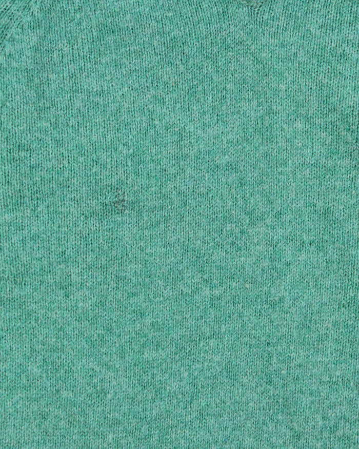 Vintage 1970s Shetland Isles Scottish Wool V-Neck Knit Jumper - XL