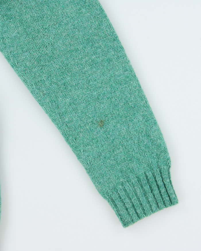 Vintage 1970s Shetland Isles Scottish Wool V-Neck Knit Jumper - XL