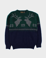 Vintage 1990s Eddie Bauer Wool Nordic Chunky Knit Jumper - M