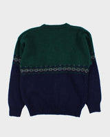 Vintage 1990s Eddie Bauer Wool Nordic Chunky Knit Jumper - M