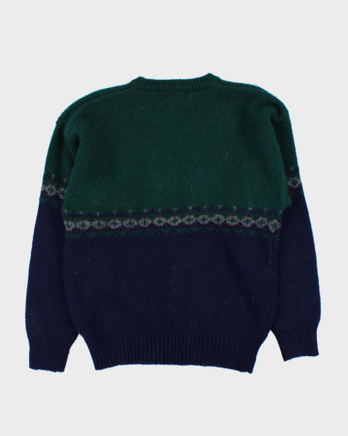 Vintage 1990s Eddie Bauer Wool Nordic Chunky Knit Jumper - M