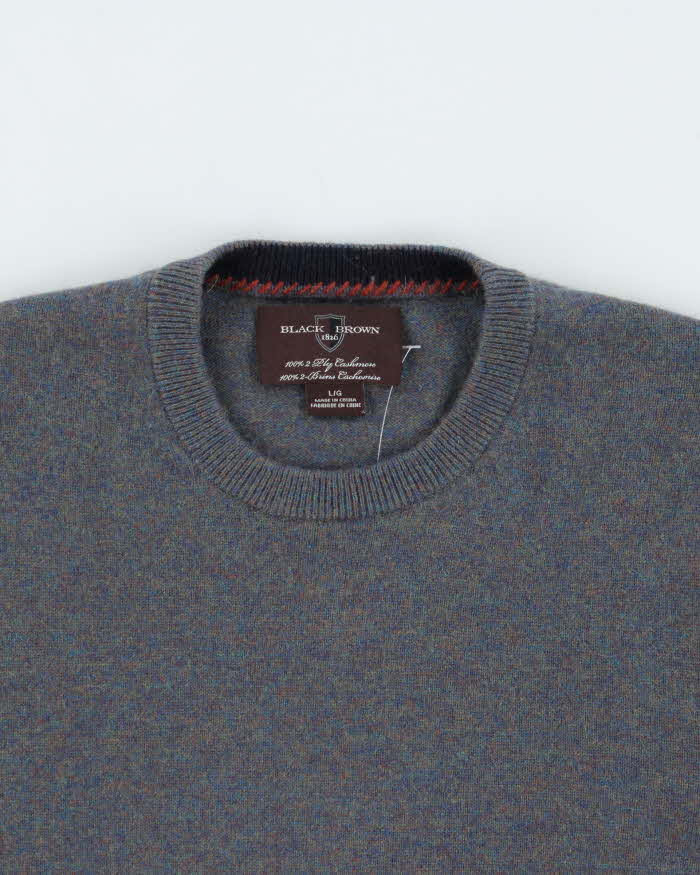 Vintage 00s Black Brown 1826 Speckled Cashmere Crewneck Knit Jumper - L