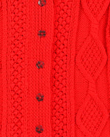 Vintage Chunky Aran Knit Tartan Button Cardigan - XXL