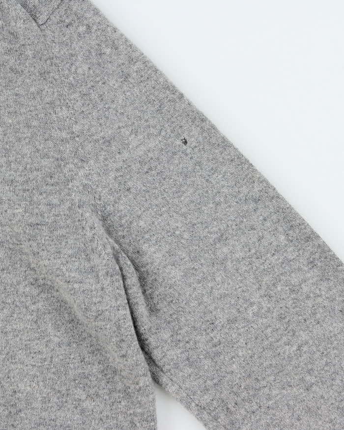 Vintage Black Brown Cashmere V-neck Jumper - L
