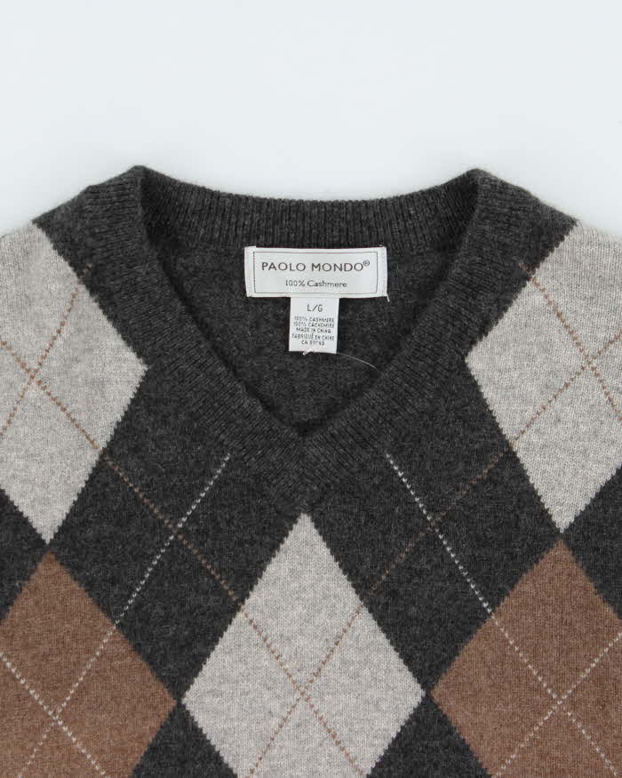 Vintage Paolo Mondo Cashmere V-neck Jumper - L