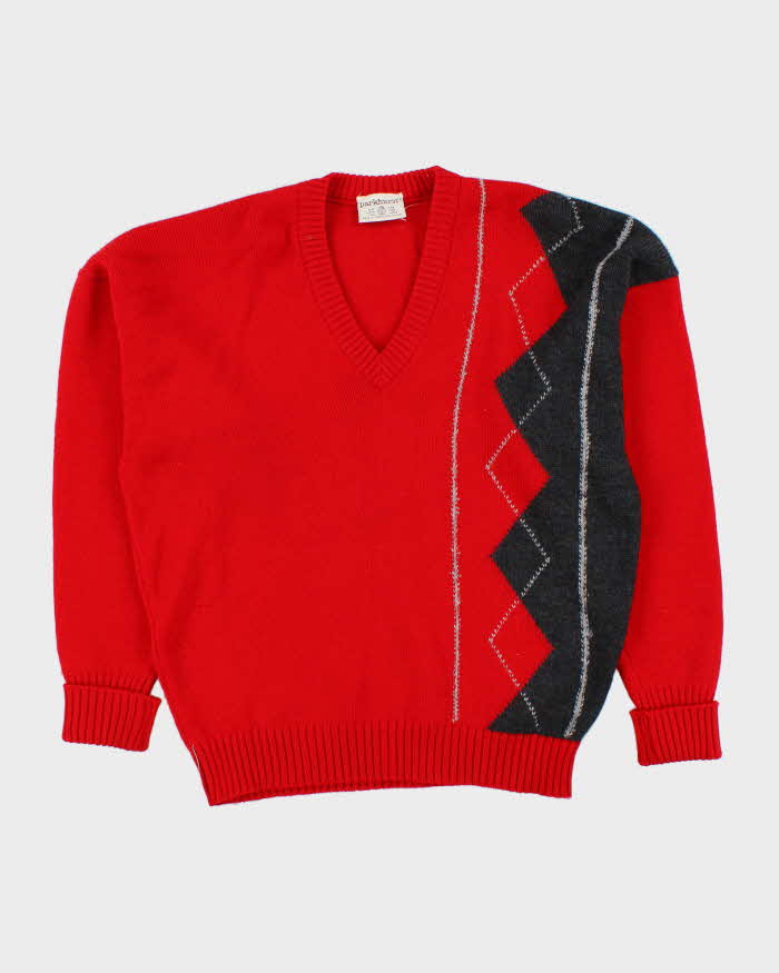 Vintage Parkhurst Wool V-neck Jumper - L