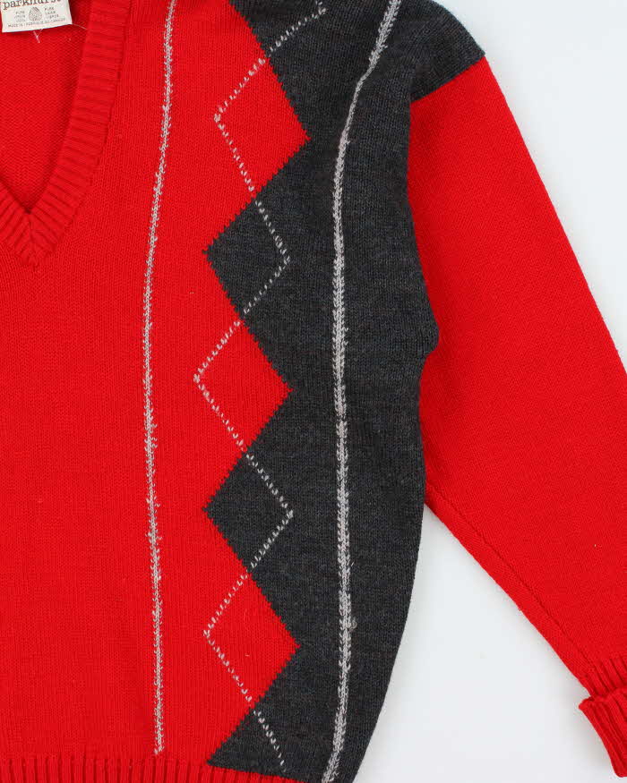 Vintage Parkhurst Wool V-neck Jumper - L