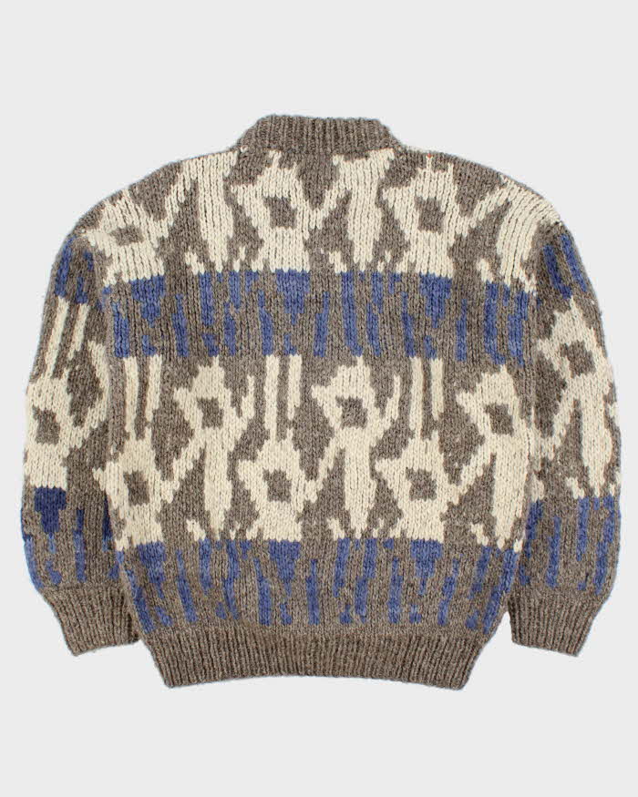 Vintage Oravalo Hand Knit Chunky Wool Jumper - L