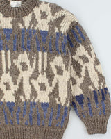 Vintage Oravalo Hand Knit Chunky Wool Jumper - L