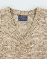 Vintage 70s Pendleton V-neck Wool Jumper - L