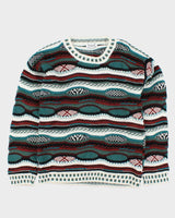 Vintage 1990s Protege Made In USA 3D Knit Crewneck Jumper - M