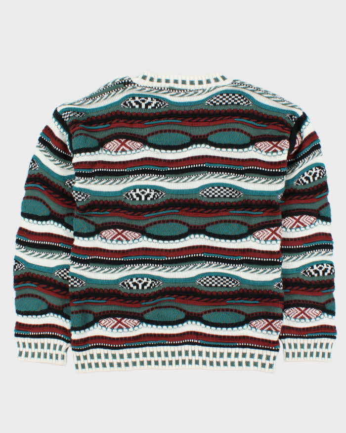 Vintage 1990s Protege Made In USA 3D Knit Crewneck Jumper - M