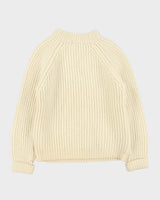 Vintage 1980s John Davey GB Chunky Ribbed Wool Knit Jumper - M