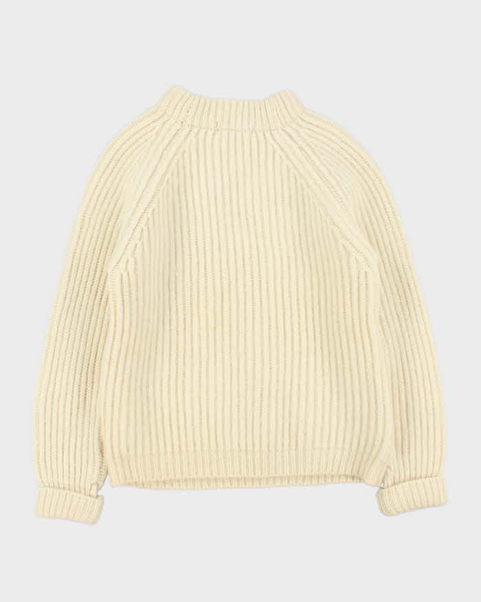 Vintage 1980s John Davey GB Chunky Ribbed Wool Knit Jumper - M
