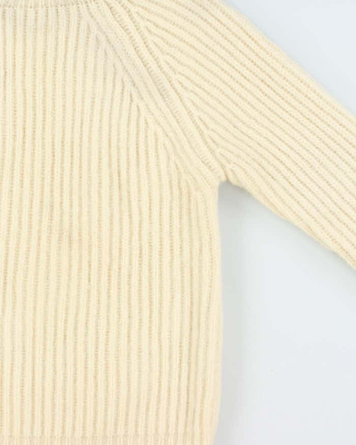 Vintage 1980s John Davey GB Chunky Ribbed Wool Knit Jumper - M