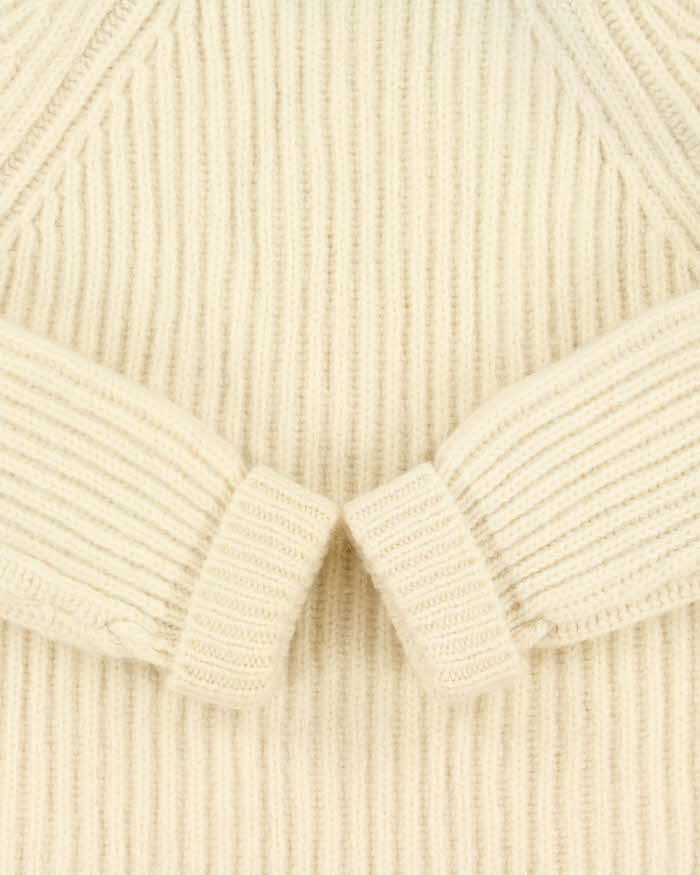 Vintage 1980s John Davey GB Chunky Ribbed Wool Knit Jumper - M
