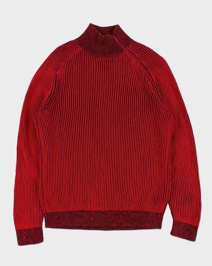 Vintage Armani Exchange Ribbed High Neck Knit Jumper - L