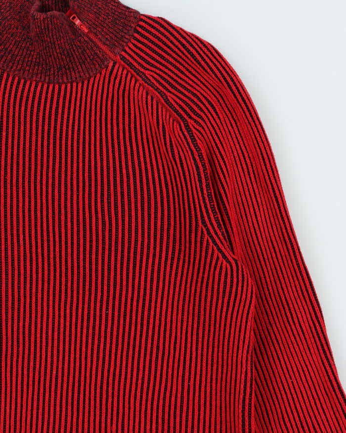 Vintage Armani Exchange Ribbed High Neck Knit Jumper - L