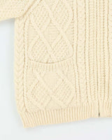 Vintage 1990s Aran Crafts Ireland Merino Wool Cable Knit Zip-Up Cardigan - M