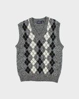 Vintage 1990s Par Four Wool Blend Argyle Knit Sweater Vest - L