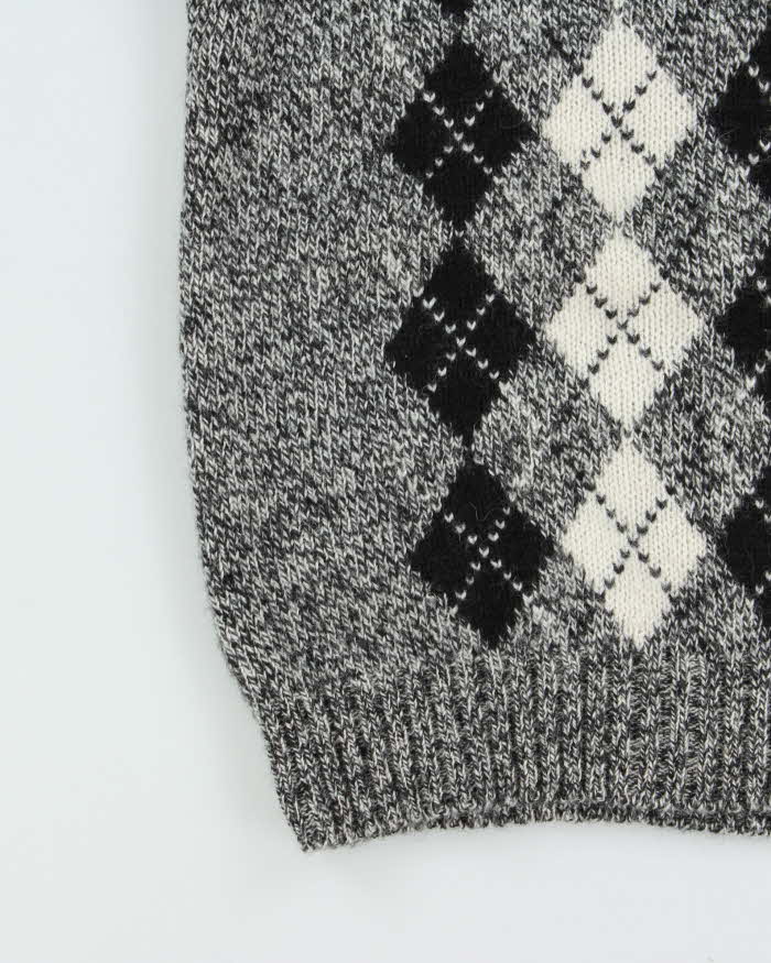 Vintage 1990s Par Four Wool Blend Argyle Knit Sweater Vest - L