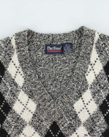 Vintage 1990s Par Four Wool Blend Argyle Knit Sweater Vest - L