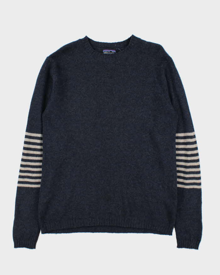 Vintage Y2K 00s Patagonia Striped Sleeve Wool Crewneck Knit Jumper - M