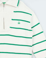 Vintage United Colours Of Benetton Knit Quarter-zip Jumper - L