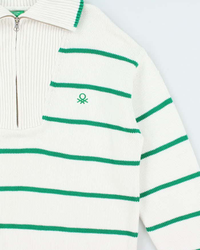 Vintage United Colours Of Benetton Knit Quarter-zip Jumper - L