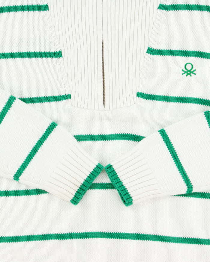 Vintage United Colours Of Benetton Knit Quarter-zip Jumper - L