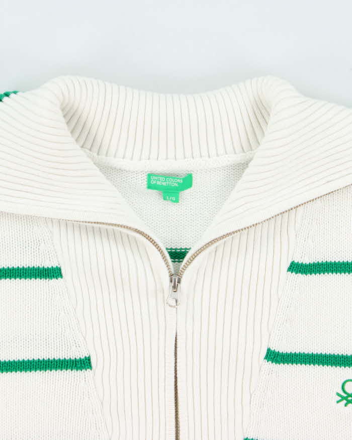 Vintage United Colours Of Benetton Knit Quarter-zip Jumper - L