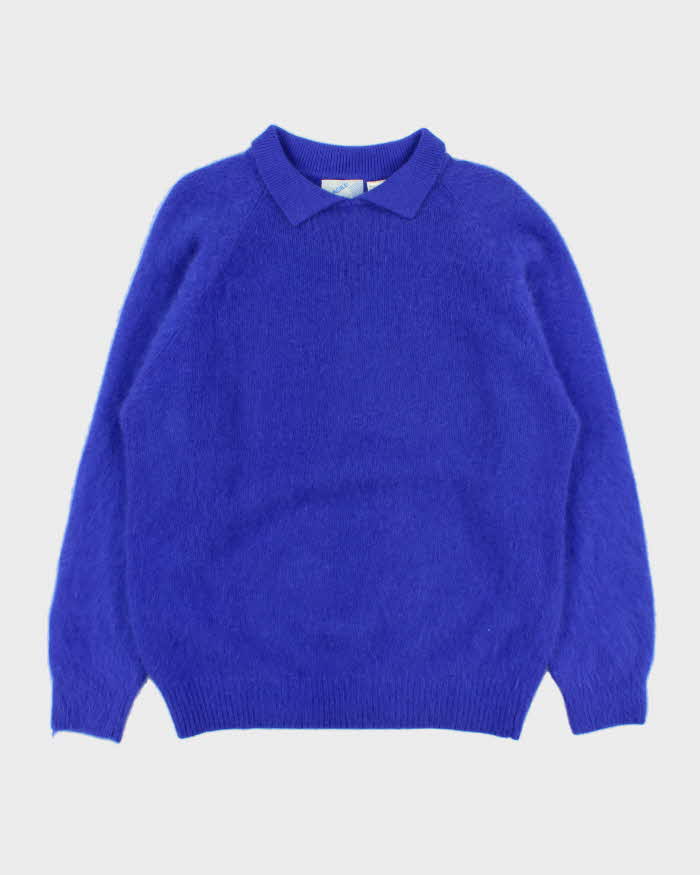Vintage 80s Clasile Angora & Wool Collard Jumper - L