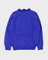 Vintage 80s Clasile Angora &amp; Wool Collard Jumper - L
