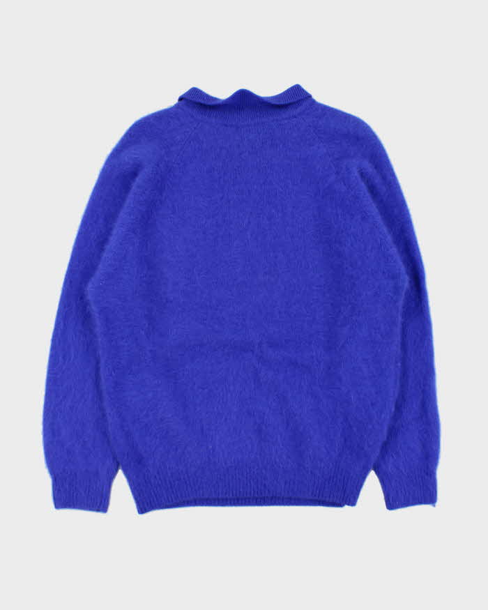 Vintage 80s Clasile Angora & Wool Collard Jumper - L