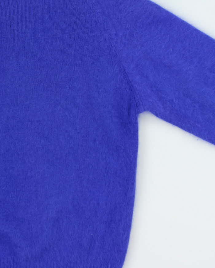Vintage 80s Clasile Angora & Wool Collard Jumper - L
