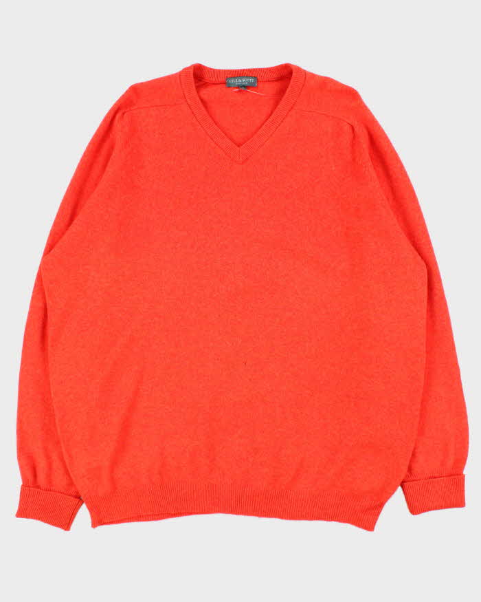 Vintage 90s Lyle &amp; Scott Wool V-neck Jumper - XXL