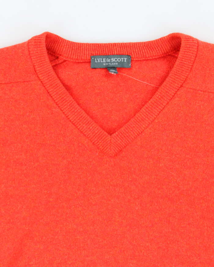 Vintage 90s Lyle &amp; Scott Wool V-neck Jumper - XXL