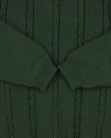 Vintage 1990s Forest Green Cable Knit Crewneck Jumper - S