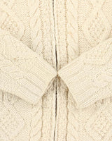 Vintage Aran Sweater Market Wool Zip-up Jumper - S