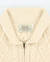 Vintage Aran Sweater Market Wool Zip-up Jumper - S