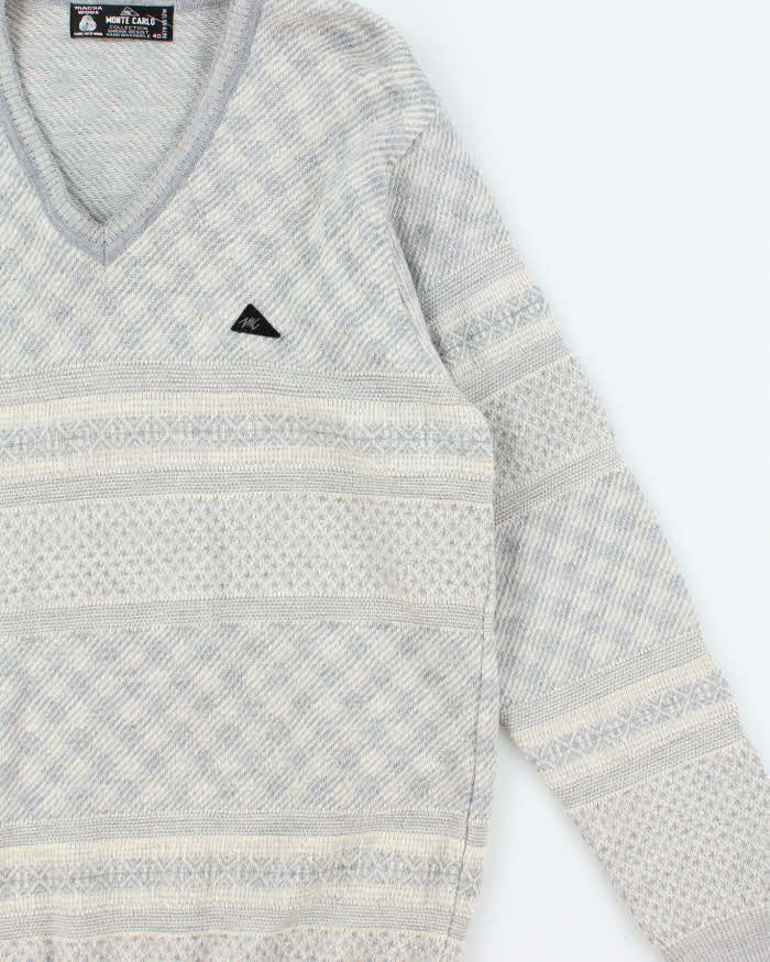 Vintage Monte Carlo V-neck Wool Jumper - M