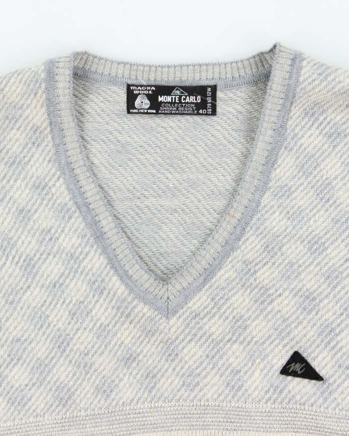 Vintage Monte Carlo V-neck Wool Jumper - M