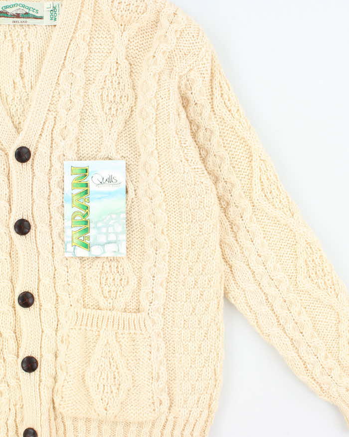 Deadstock Aran Crafts Chunky Wool Cardigan - L