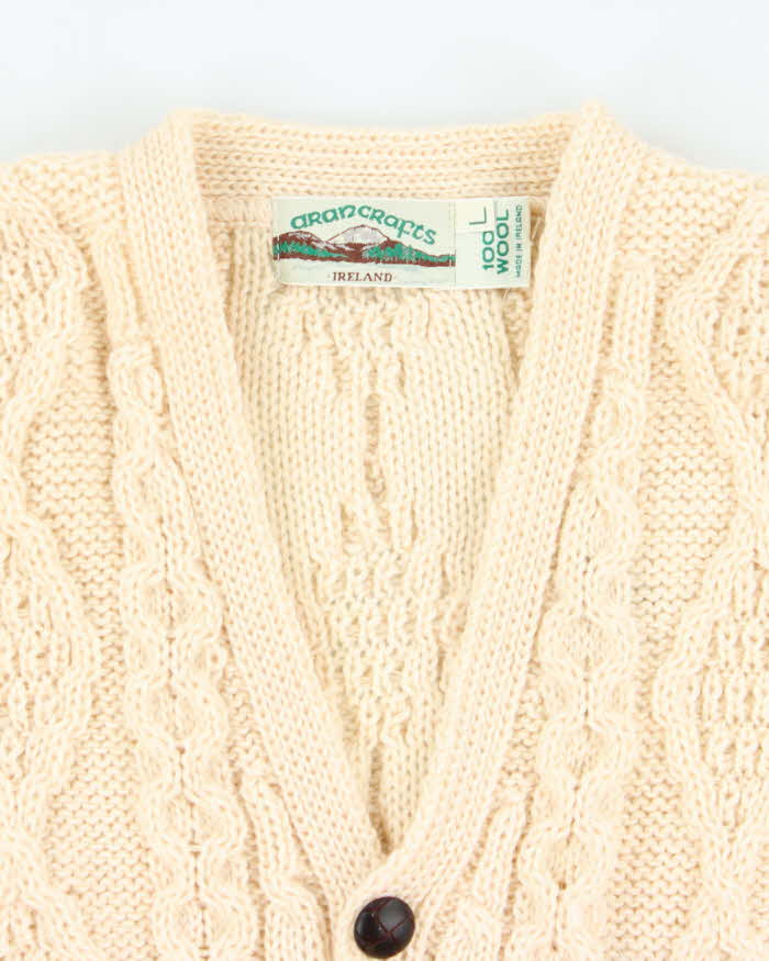 Deadstock Aran Crafts Chunky Wool Cardigan - L