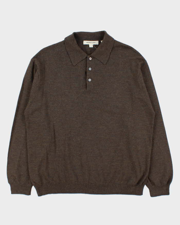 Vintage 90s Pronto Uomo Merino Wool Collard Jumper - L